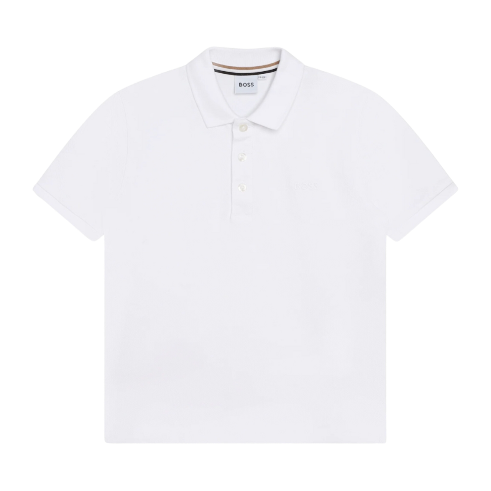 POLO BOSS KIDS J25O24 BLANCO