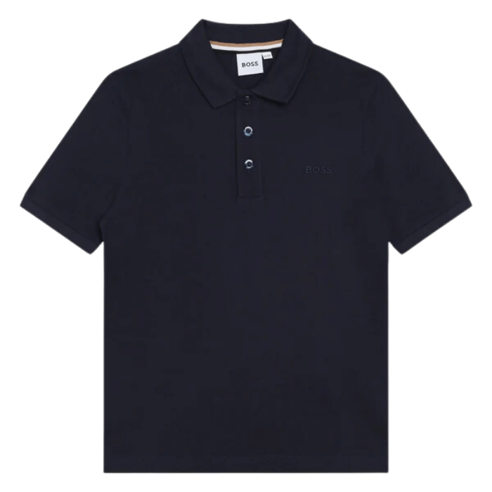 POLO BOSS KIDS J25O24 AZUL MARINO