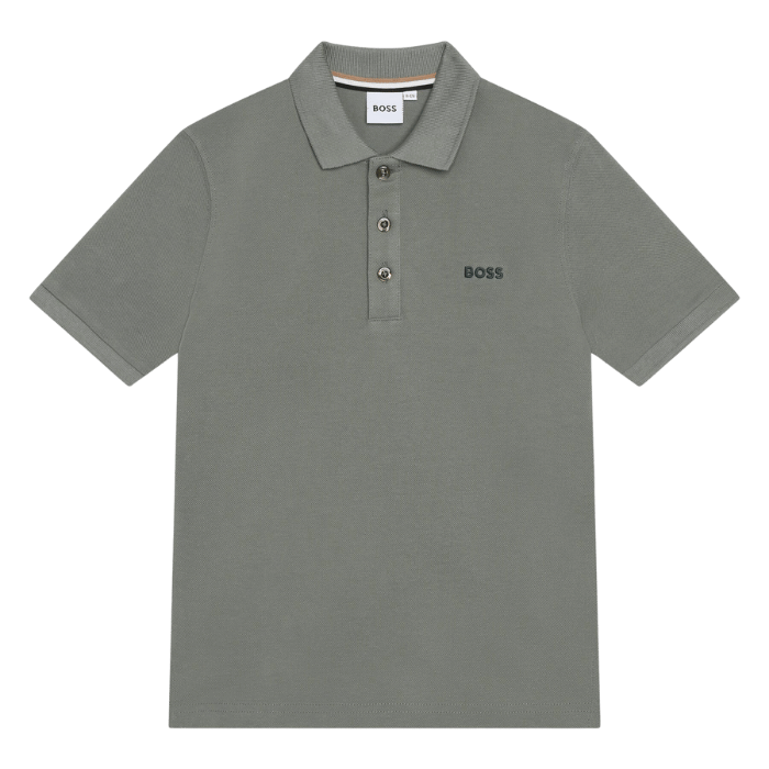 POLO BOSS KIDS J25O24 VERDE OLIVA