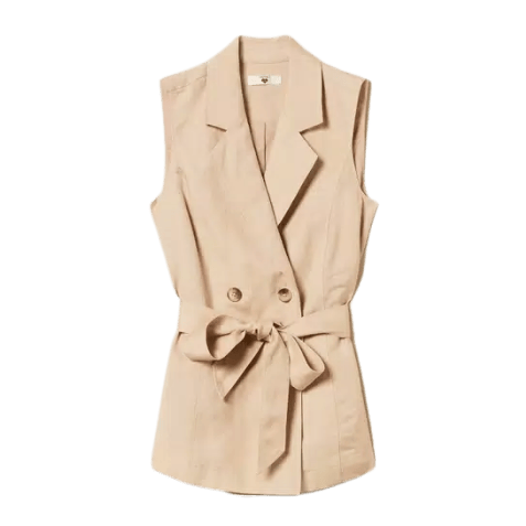 CHALECO CON CINTO TWINSET 251LL2BDD ROSA PASTEL