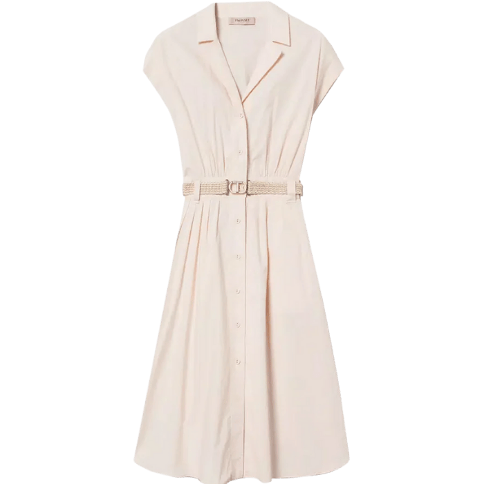 VESTIDO CON CINTURÓN TWINSET 251TT2102 ROSA PASTEL