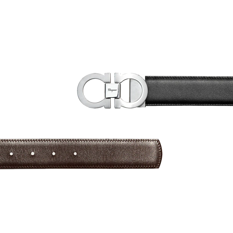2 CINTOS + 2 FIVELAS SALVATORE FERRAGAMO 9714 663056 PRETO/MARROM