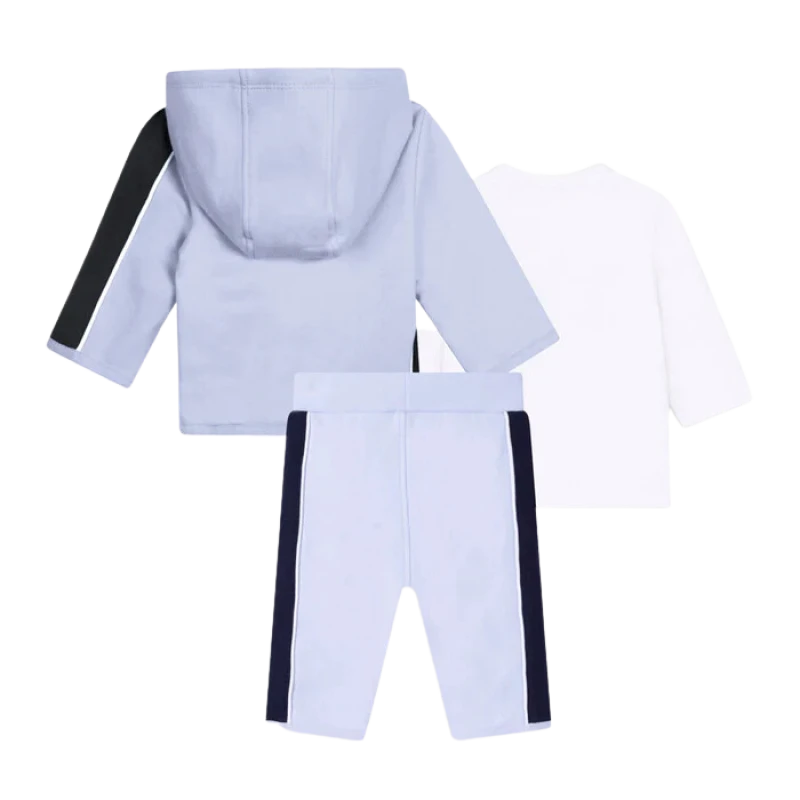 CONJUNTO+REMERA BOSS INFANTIL J98369 CELESTE/BLANCO