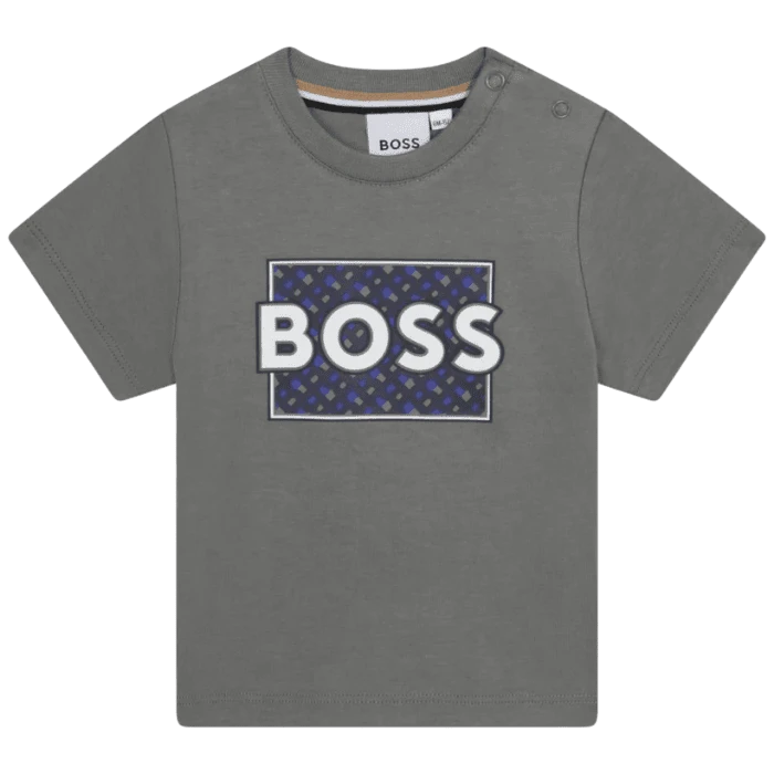 CAMISETA BOSS KIDS J05A14 GRIS OSCURO