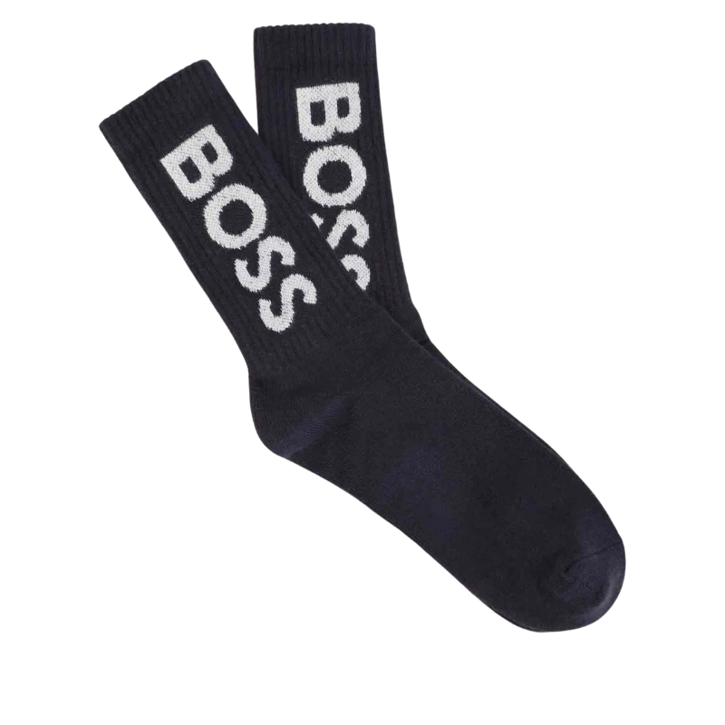 2 MEDIAS BOSS KIDS J20406 AZUL MARINO/BLANCO
