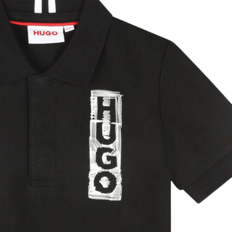 POLO HUGO KIDS G25144 NEGRO