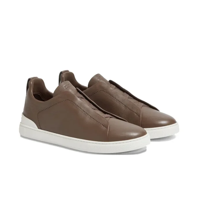ZEGNA TENIS MARRON OSCURO