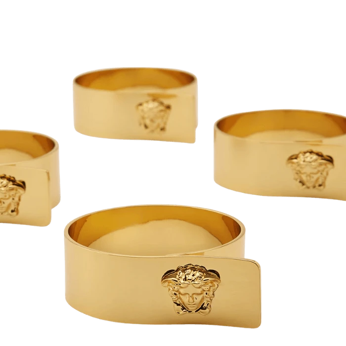 Guardanapo V.HOME com 4 argolas Medusa *Dourado