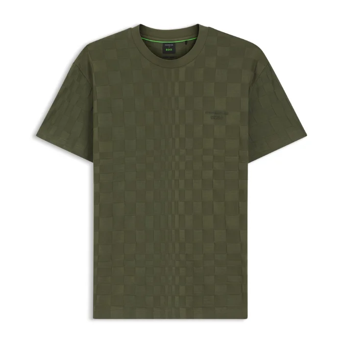 BOSS PORSCHE X BOSS CAMISETA DE ALGODÃO EM JACQUARD